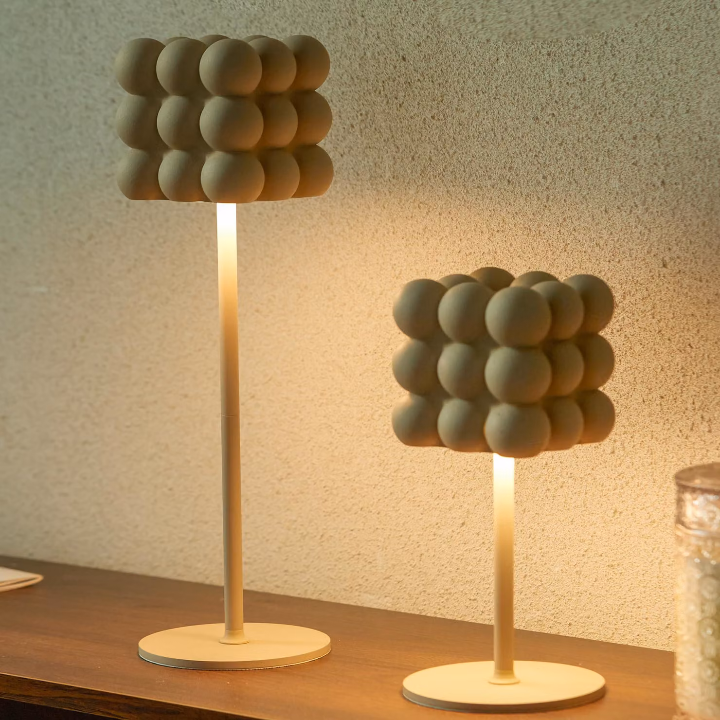 2 lampade da tavolo a LED, senza fili, con dimmer, a batteria, ideali come lampade da comodino