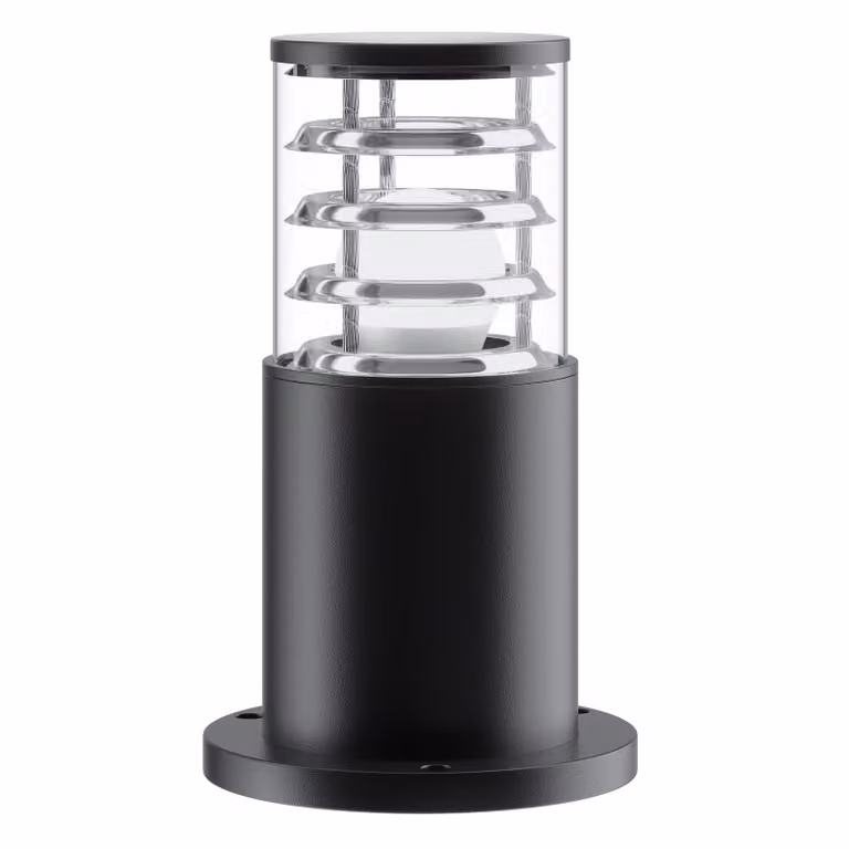 Lampione Per Esterno Moderno Alluminio Nero 1 Luce E27 60W Ip54