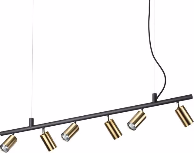 Lampadario Moderna Dynamite Metallo Ottone 6 Luci Gu10 7W 3000K Luce Calda