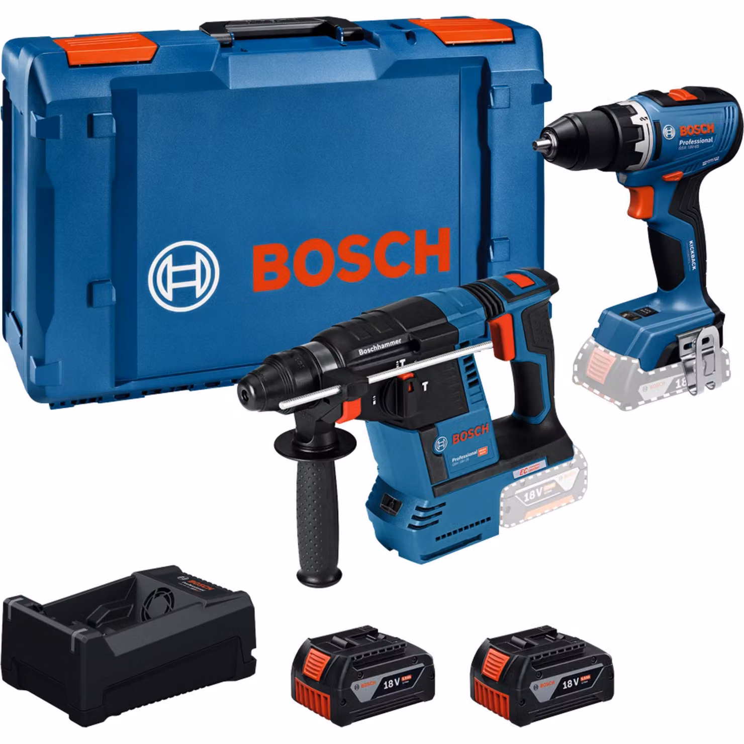 Bosch Professional Kit combinato Bosch GSR 18V-65 + GBH 18V-26 + 2x5 Ah + GAL 12V/18V-80 + XL-BOXX