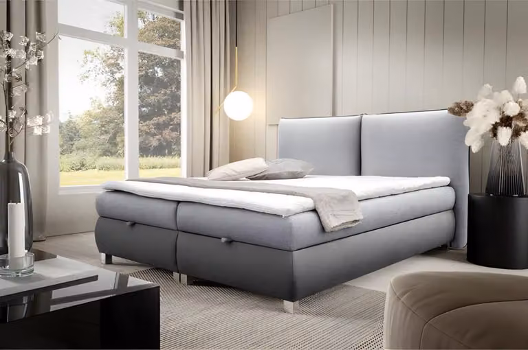Bett Polster Design Luxus Doppel Hotel Betten Königliches Modern Holz Möbel