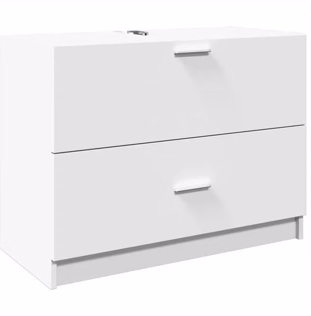 Mobile bagno moderno sospeso bianco in MDF con ante e cassetti L/P/H: 78 x 37 x 59 cm