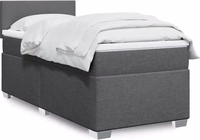 Letto Ibrido Moderno vidaXL con Materasso Grigio e Bianco L/P/H: 90 x 200 x 100,5 cm