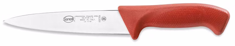 Coltello Scannare Linea Skin Rosso, Cm.18