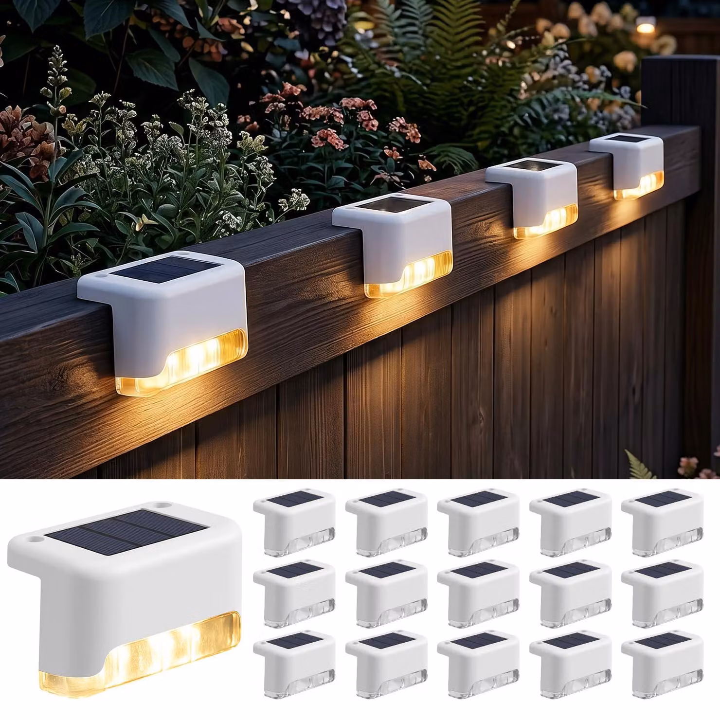 16 luci a LED per gradini esterni, luce bianca calda, grado di protezione IP65, impermeabili