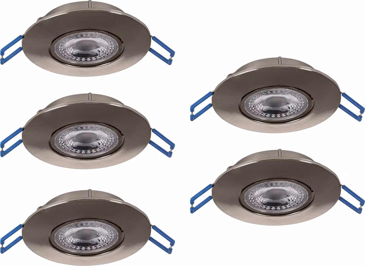EGLO, set di 5 faretti LED da incasso Cedrez, diametro 9 cm, faretti a soffitto extrapiatti, con interruttore a levetta per la regolazione della temperatura del colore: bianco caldo, bianco neutro, bianco freddo