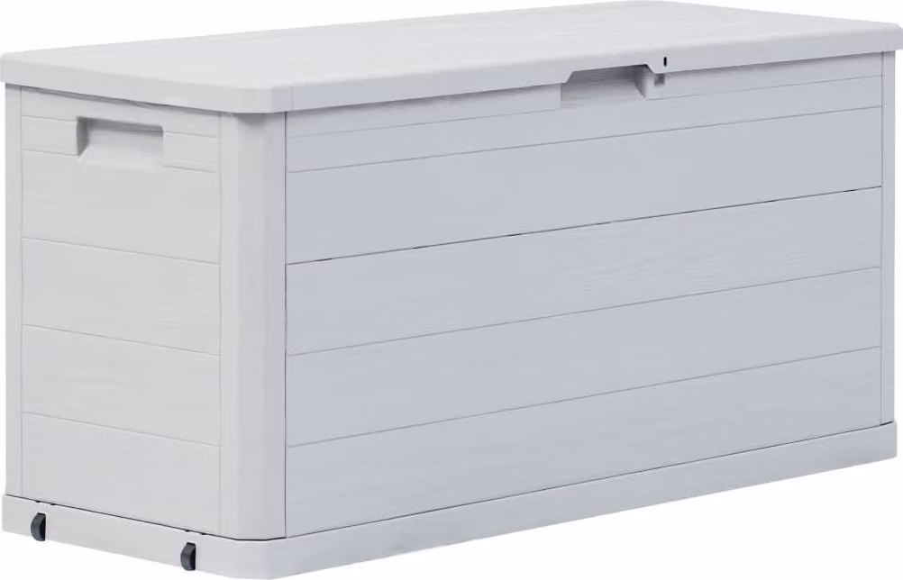 vidaXL Scatola portaoggetti da giardino 280 L Grigio chiaro - Scatola portaoggetti - Scatola per cuscini - Scatole per cuscini