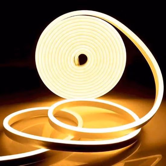 Striscia luminosa LED in silicone flessibile, 5 metri, 3000 K, bianco caldo, impermeabile, flessibile, per interni ed esterni