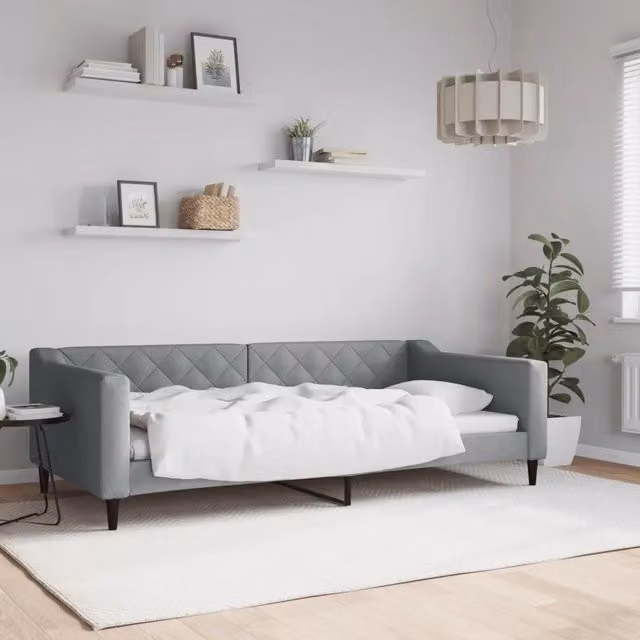 Letto da giorno moderno vidaXL in tessuto grigio L: 100 cm, P: 110 cm, H: 110 cm – 1