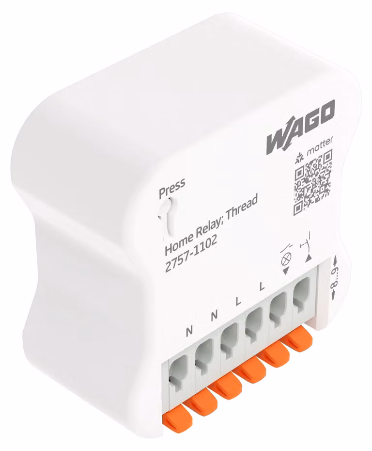 Modulo relè WAGO Thread Home Relay, 1 ingresso digitale / 1 uscita digitale, colore bianco