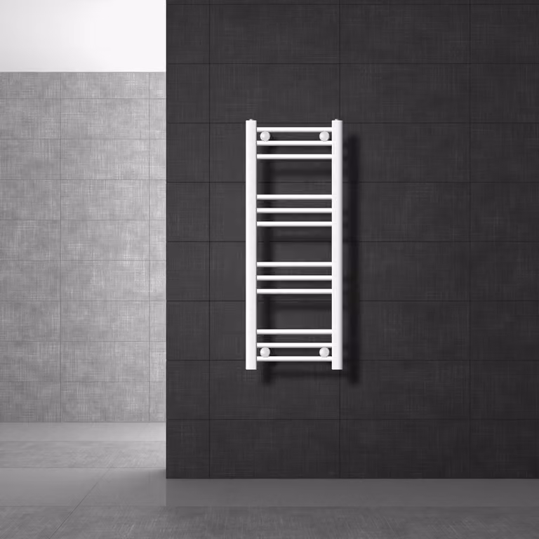 LuxeBath radiatore per bagno Sahara, 300x800 mm, bianco, diritto con attacco laterale, senza elemento riscaldante