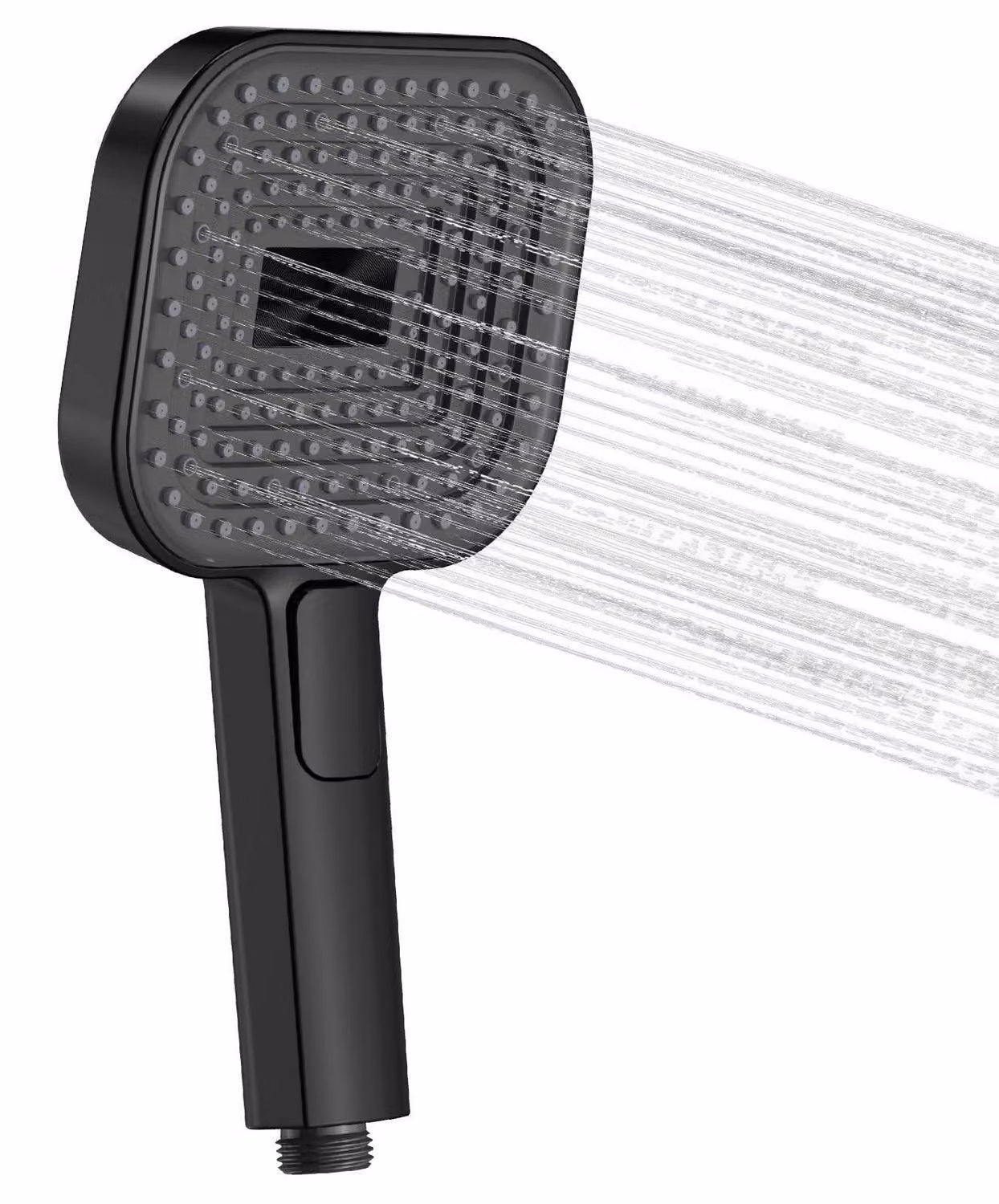 Doccia 135 mm, nera, con 3 getti, a risparmio idrico