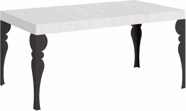 Tavolo allungabile moderno Itamoby rettangolare in bianco frassino con gambe antracite L: 140-400 cm, P: 90 cm – 1