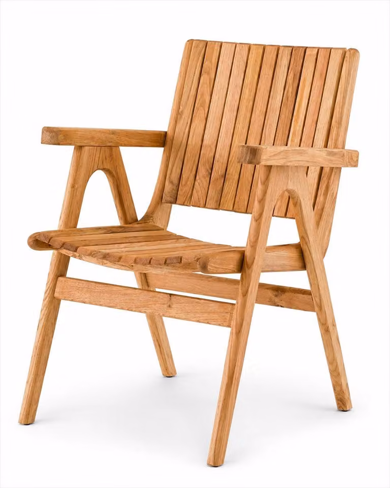 Gartenstuhl Holz Natur Robust Armlehnsessel Holz Modern Stilvoll