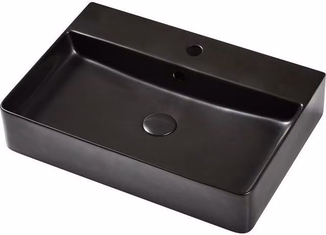 Lavabo in Vetroceramica Primaster 50 cm Praga nero opaco