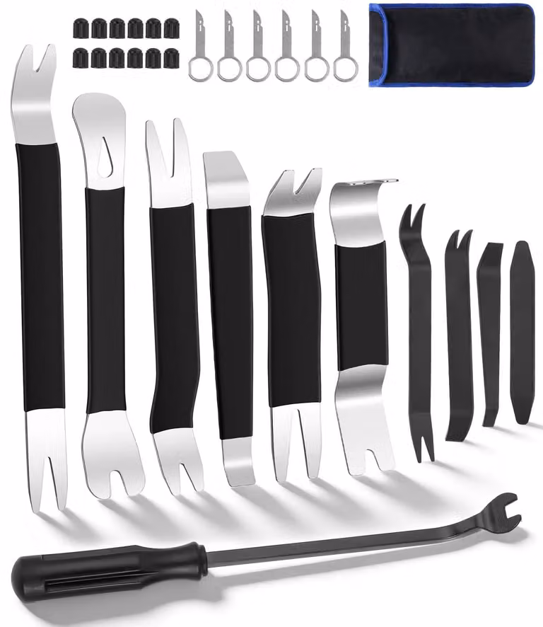 Set di 30 utensili per lo smontaggio di automobili, completo di spessori per la rimozione dei pannelli