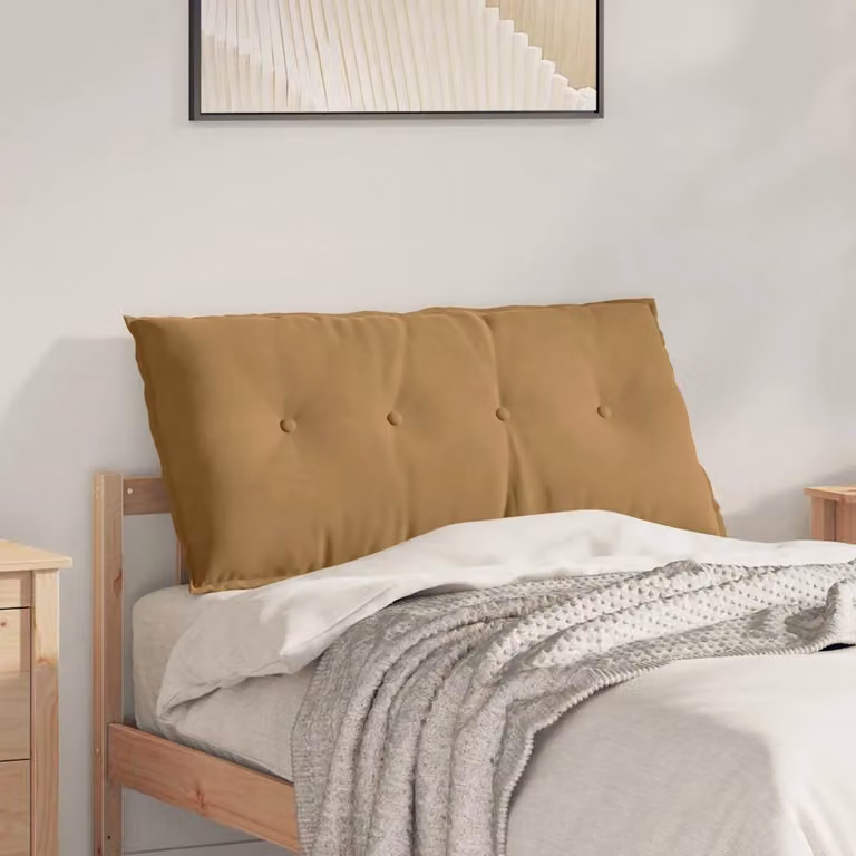 vidaXL Cuscino per Schiena Contornato in Velluto a Costine Marrone L: 100 cm, P: 50 cm