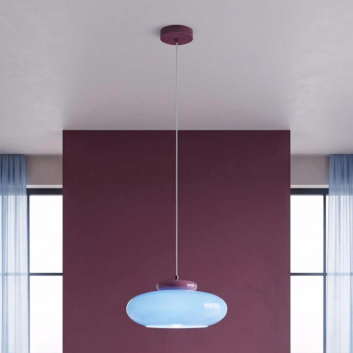 EGLO Lampada a sospensione Berardelli, dimmerabile, Violetto / Fucsia / Rosa, Soggiorno / Sala da pranzo, Vetro, Moderno, Lampada a sospensione