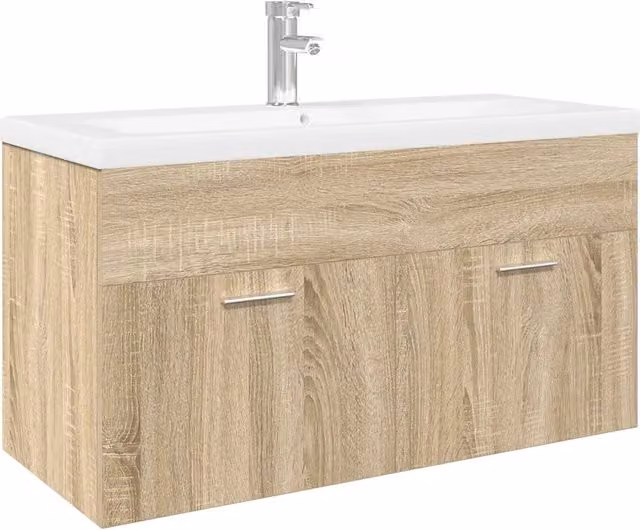 Mobile da Bagno con Lavabo | Armadio Lavabo Integrato Rovere Sonoma