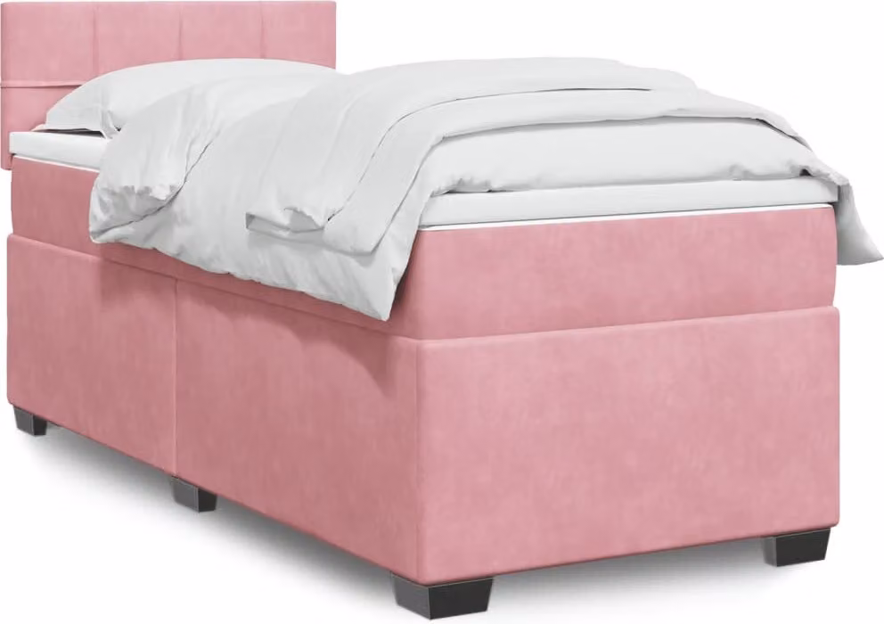 Maison Exclusive - Giroletto a Molle con Materasso Rosa 100x200 cm in Velluto