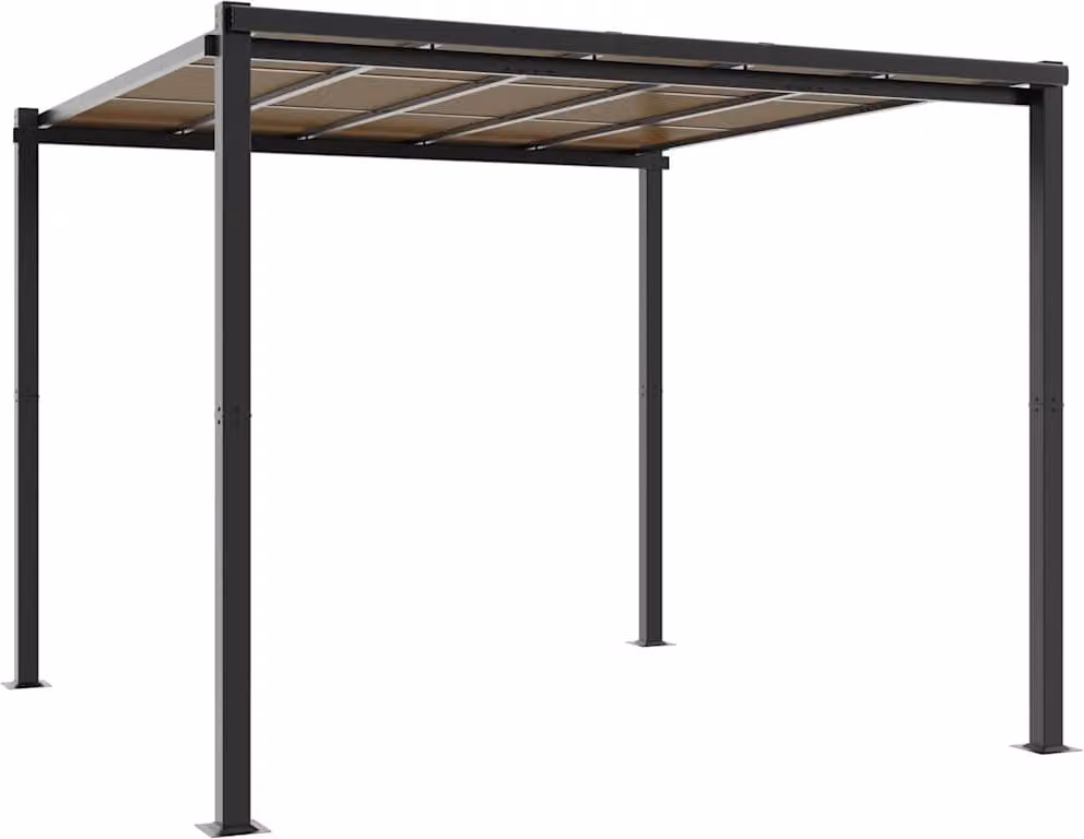 Padiglione da giardino antracite 3x3 m in alluminio