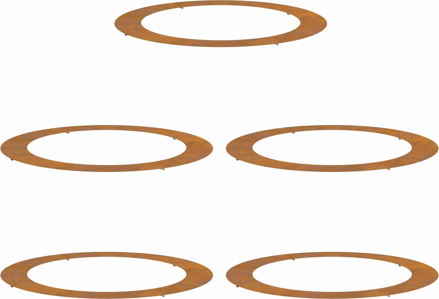 adatto per Anelli d'Albero Piatto 5 pcs Marrone Ø90 / 120 cm