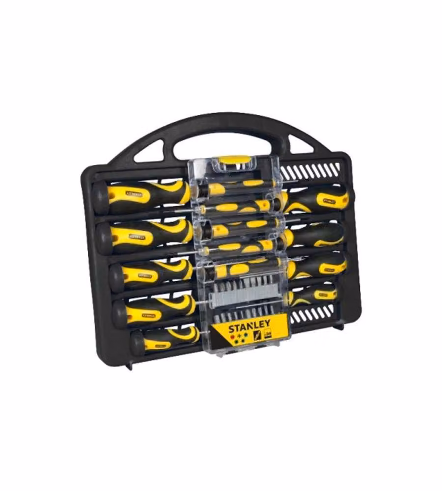Set di cacciaviti assortiti con accessori Stanley 34 pz in acciaio inossidabile nero – 2
