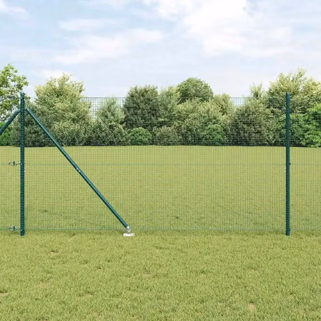 Recinzione in rete saldata con punte vidaXL, rivestimento in PVC, colore verde, L: 25 m, H: 1,2 m