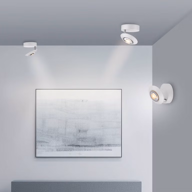 PURE Plafoniera a LED Oculis, dimmerabile, Bianco / Opale, Soggiorno / Sala da pranzo, Moderno, Plafoniera LED