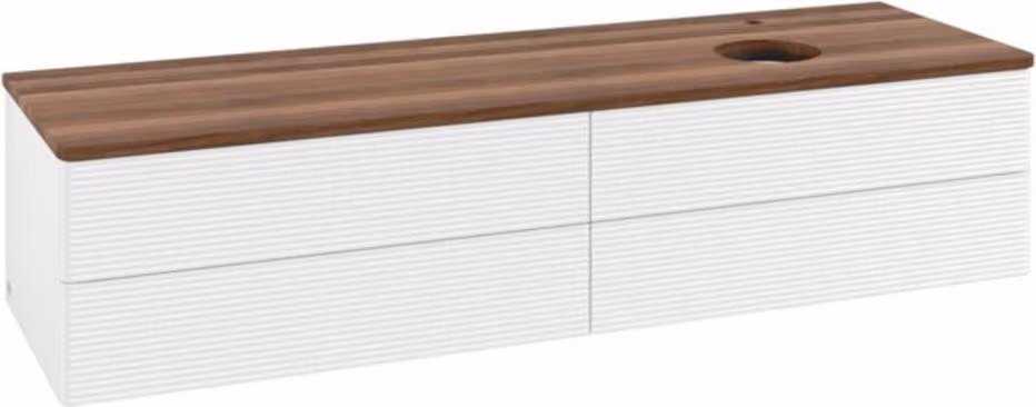 V&B Mobiletto con struttura frontale - illuminazione Antao 160x50cm, HL, WBP w. wal, wh. m Lac