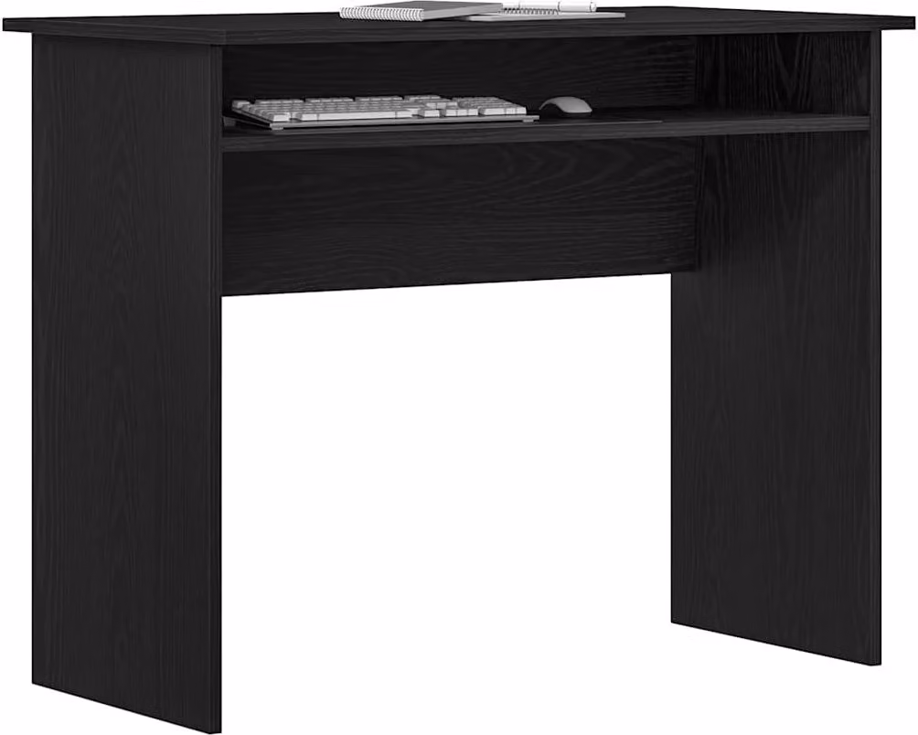 Scrivania Rovere Nero 90x50x74 cm in Legno Multistrato
