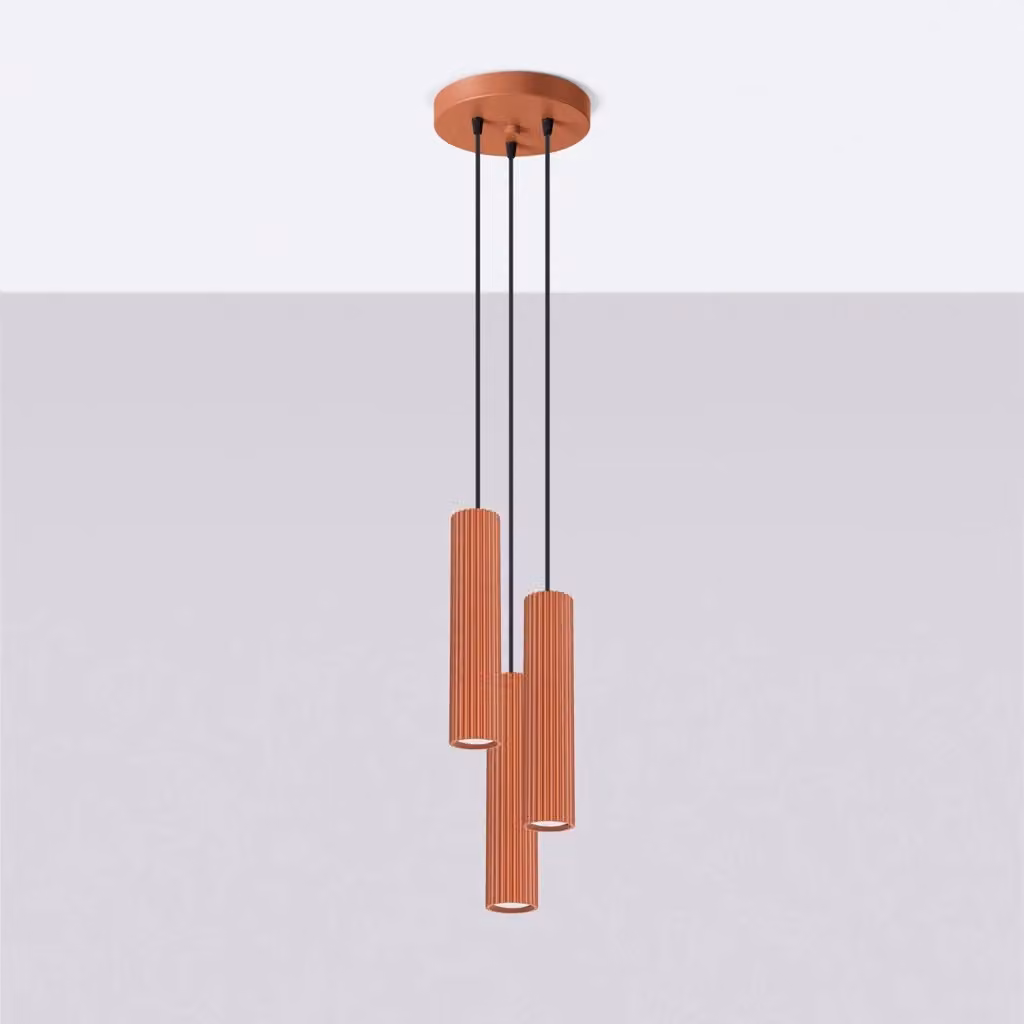 Lampada a sospensione moderna Pure Lume in metallo rossa e nera, forma cilindrica, dimmerabile, attacco GU10, Ø 20 cm – 2