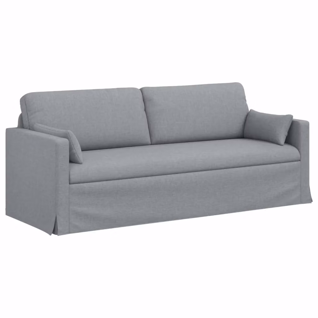 Divano vidaXL in tessuto grigio con struttura in metallo e coperture rimovibili L: 198 cm, P: 78 cm, H: 80 cm – 2