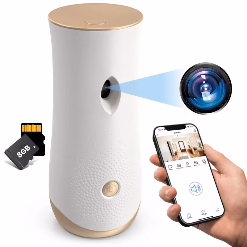 Mini Telecamera iUni IP77, Wi-Fi, Full HD, 8GB, Visualizzazione in diretta sul telefono