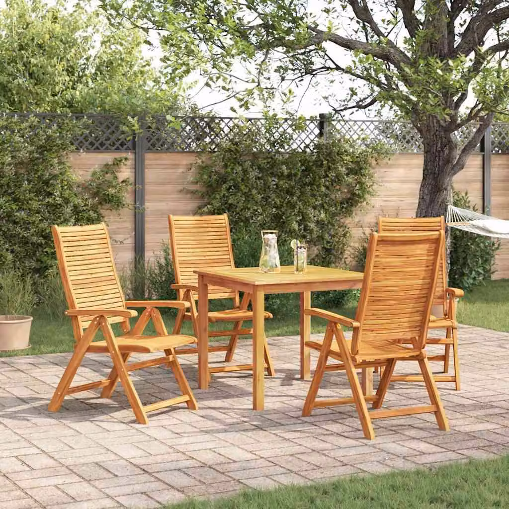 Maison Exclusive - Set da pranzo per esterno, 5 pezzi, legno massello di acacia, color marrone