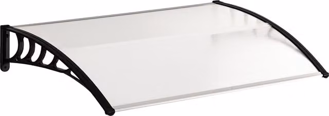 Tettoia per esterni curva Outsunny in policarbonato e alluminio, trasparente, L 122 x P 89 x H 24 cm