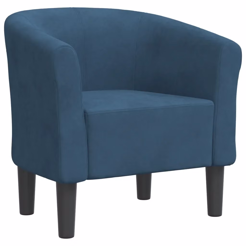 Poltrona moderna in velluto blu con braccioli vidaXL – 2