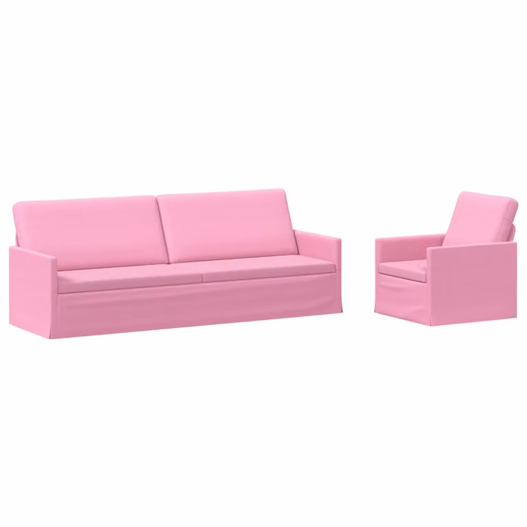 Set di 2 divani moderni vidaXL in tessuto rosa con struttura in metallo per il tuo soggiorno