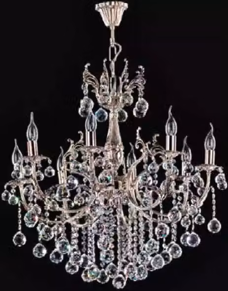 Deckenleuchter Luxus Silber Kronleuchter Deckenlampe Lüster Kristall Lampe