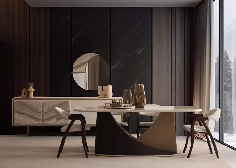Elegante Küchengarnitur Holztisch Designer 6x Polsterstühle Konsole
