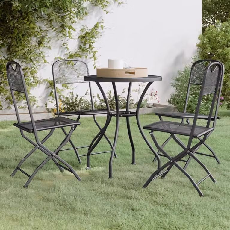 Maison Exclusive - Set da giardino completo per 5 persone, griglia a listelli, colore antracite