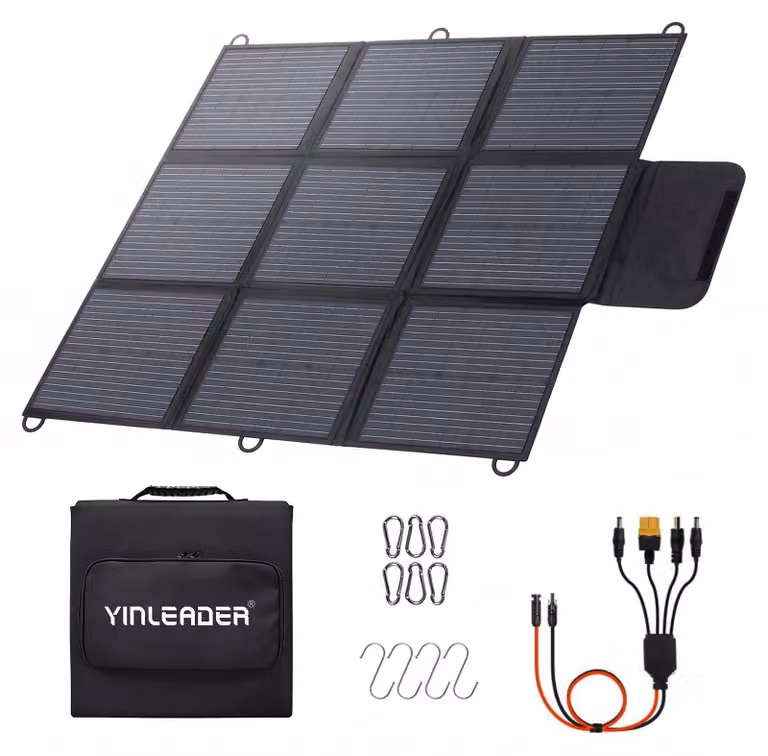 Pannello solare portatile - 300W - Silicio monocristallino - Con ganci a S e rivestimento resistente ai raggi UV
