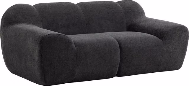 HOMCOM Divano 2 Posti in Ciniglia Senza Struttura, Seduta Ampia, Braccioli Larghi, 174x91x61cm, Grigio Scuro   Aosom Italy