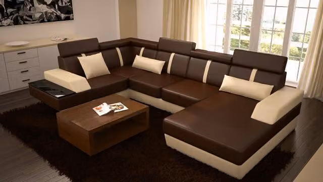 Designer Wohnlandschaft Eckcouch USB Sofa Polster Garnitur Ledersofa Sofas