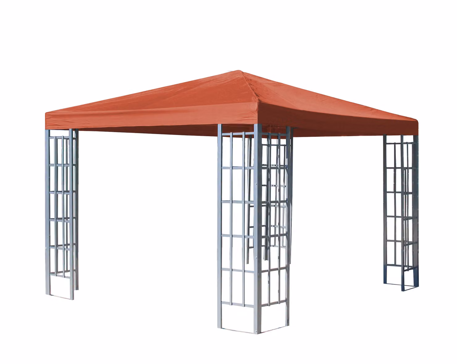 Rank Gazebo 3x3m in metallo per giardino Terra / Rosso arancio RAL 2001