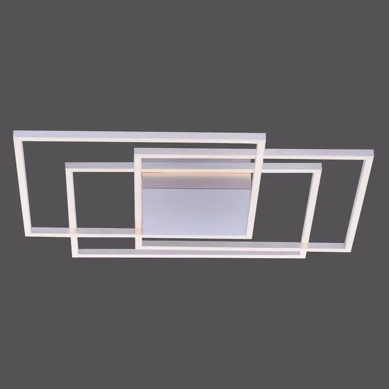 Paul Neuhaus Plafoniera a LED Inigo, dimmerabile, Alluminio / Grigio / Zincato, Soggiorno / Sala da pranzo, Metallo, Moderno, Plafoniera LED