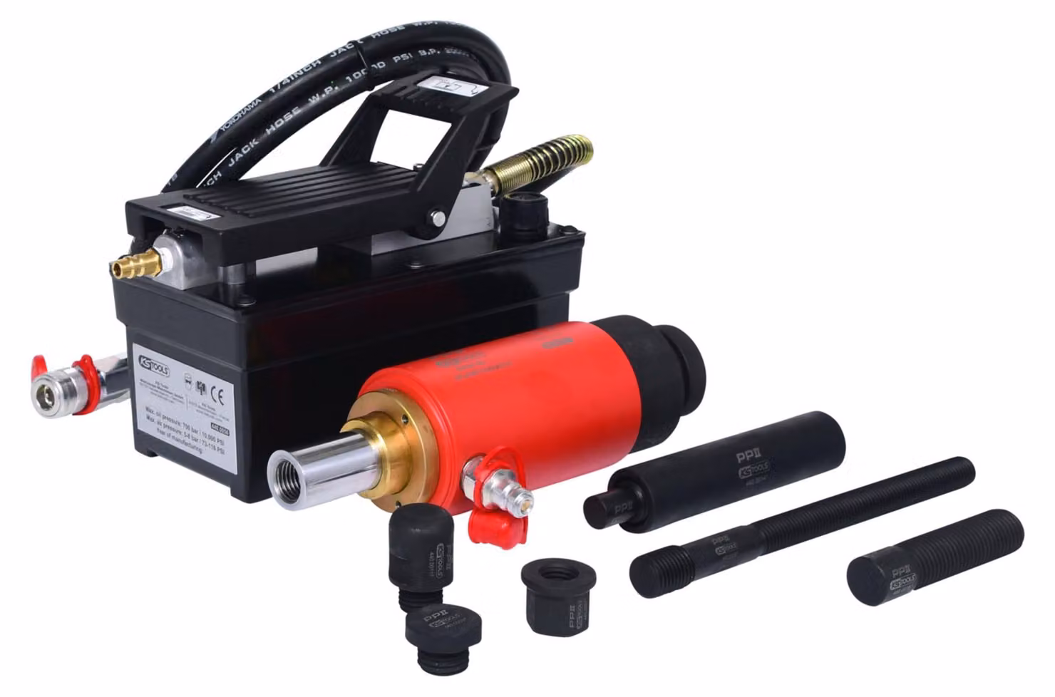 KS TOOLS Unità idraulica 22t, con pompa pneumoidraulica, 13 pezzi ( 440.9995 )