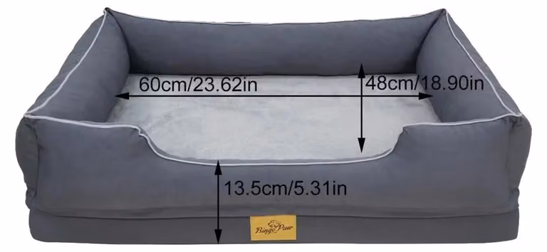 Cuccia per cani, supporto ortopedico, rivestimento impermeabile, colore grigio