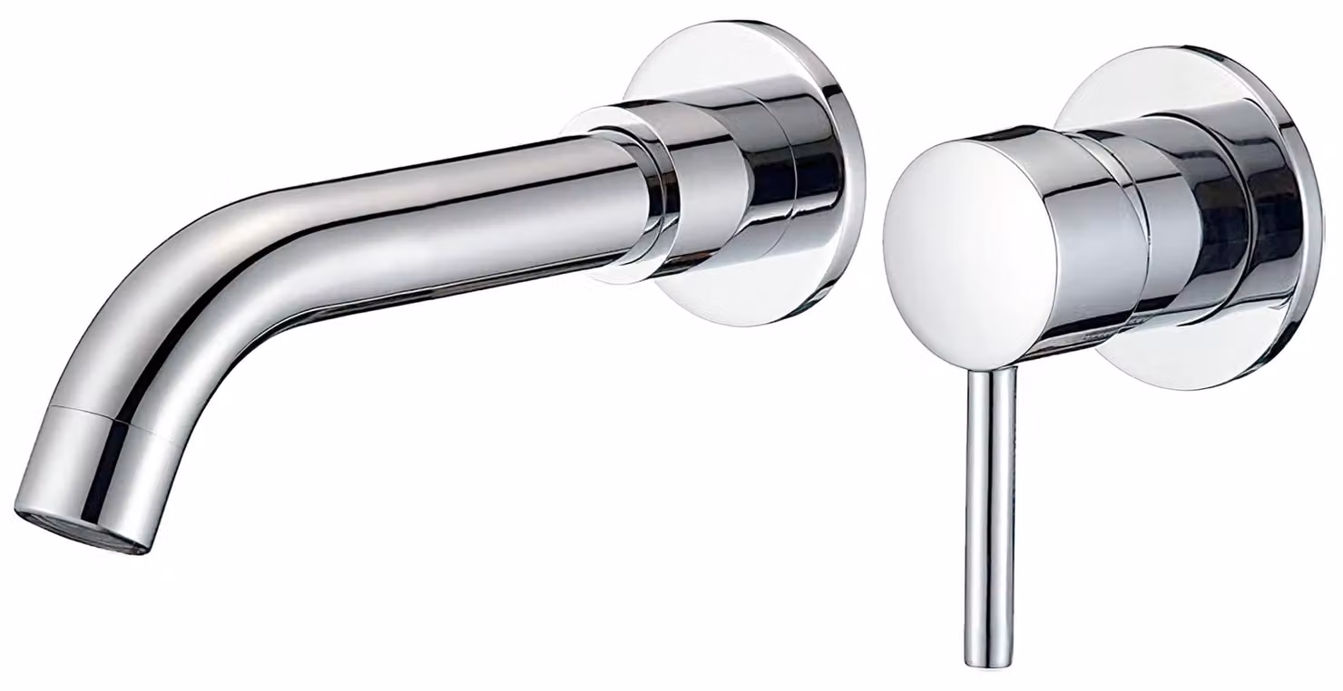 Miscelatore monocomando per lavabo, cromato, in ottone, forma rotonda