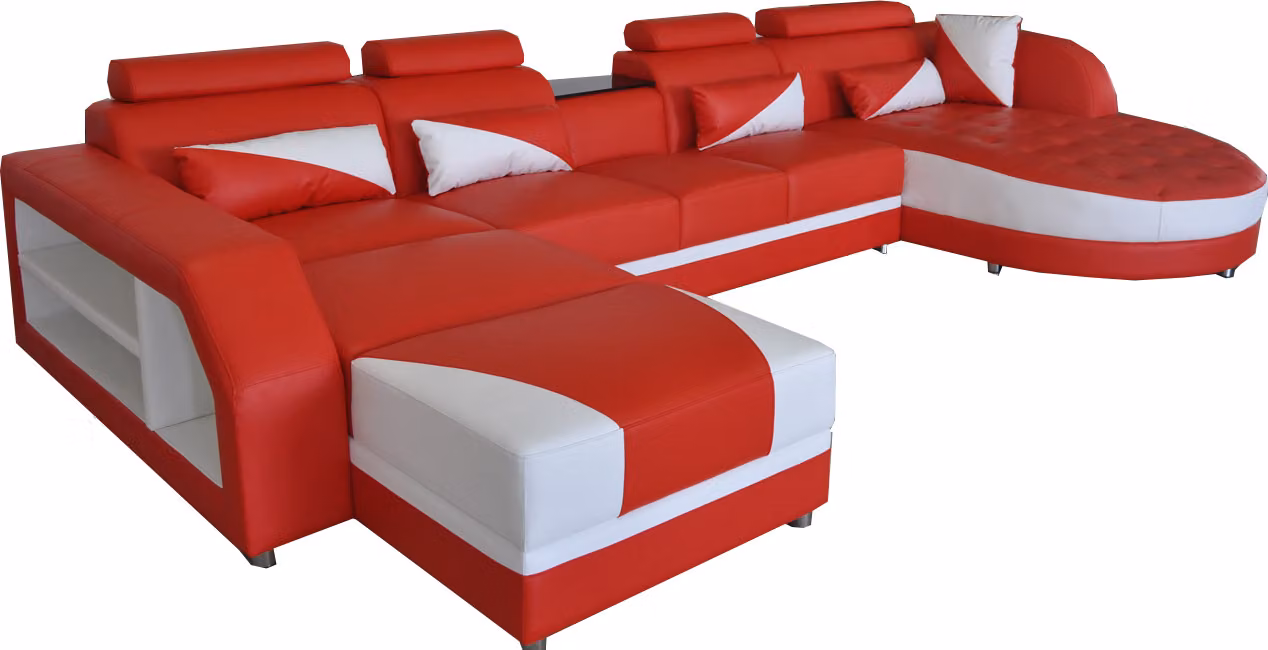 Sofa Ecksofa Design Polster Eckcouch Eckgarnitur Wohnlandschaft Couch U-Form +USB